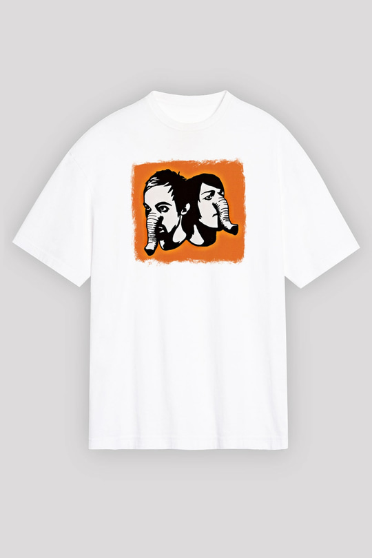 Death from Above Baskılı Unisex Beyaz Oversize Tişört
