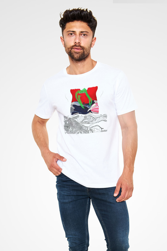 Death Grips Baskılı Unisex Beyaz Tişört - Tshirt