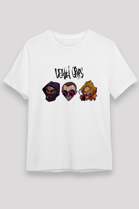 Death Grips Baskılı Unisex Beyaz Tişört - Tshirt