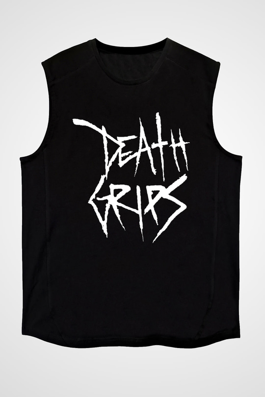 Death Grips Baskılı Unisex Siyah Kolsuz Tişört - Tshirt