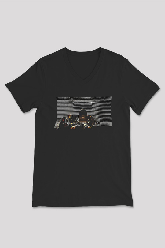 Death Grips Baskılı Unisex Siyah V Yaka Tişört - Tshirt