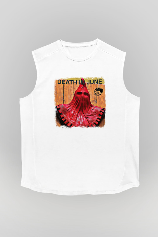 Death in June Baskılı Unisex Beyaz Kolsuz Tişört