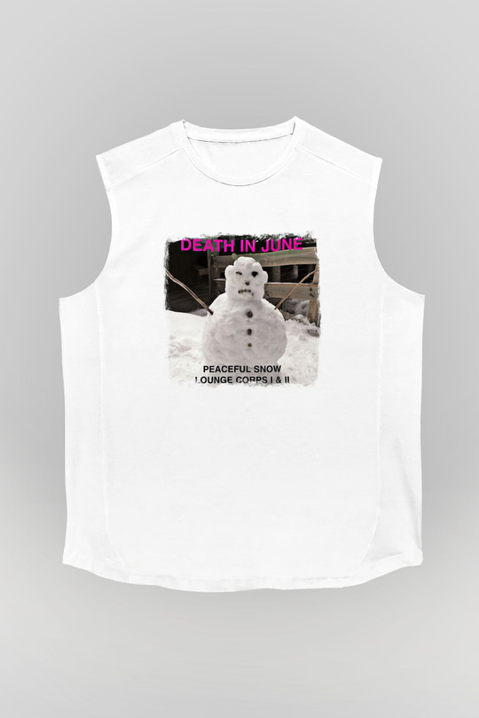 Death in June Baskılı Unisex Beyaz Kolsuz Tişört