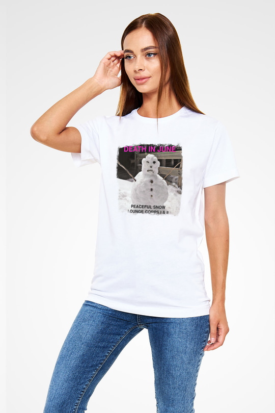 Death in June Baskılı Unisex Beyaz Tişört