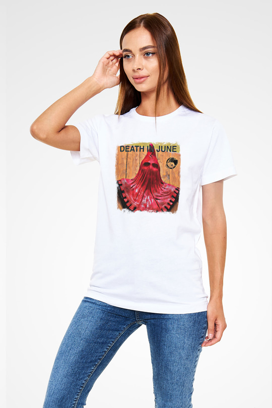 Death in June Baskılı Unisex Beyaz Tişört