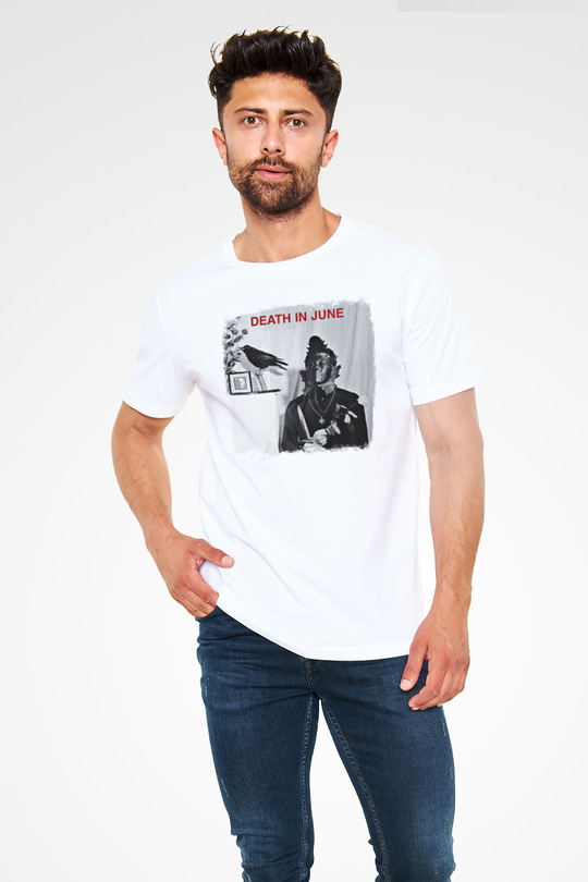 Death in June Baskılı Unisex Beyaz Tişört