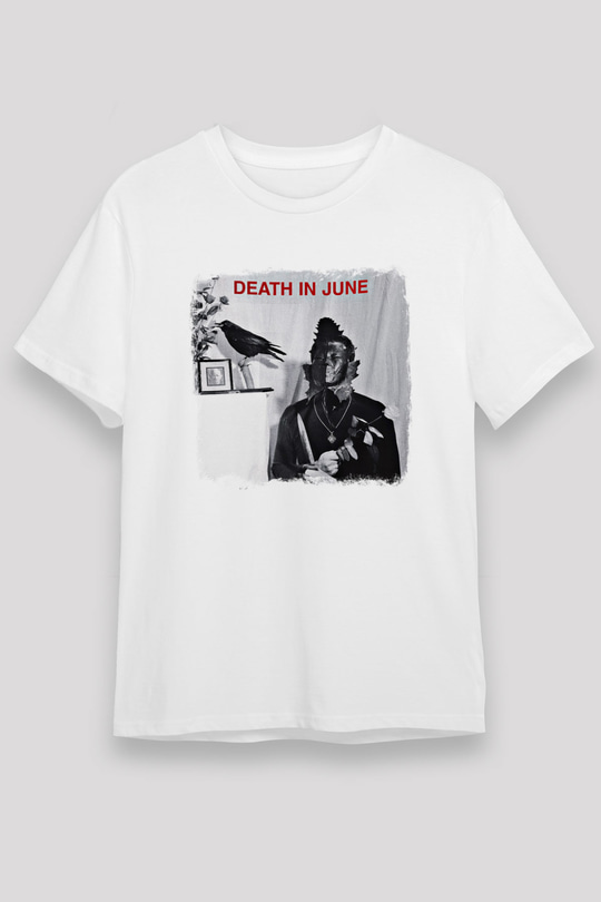 Death in June Baskılı Unisex Beyaz Tişört