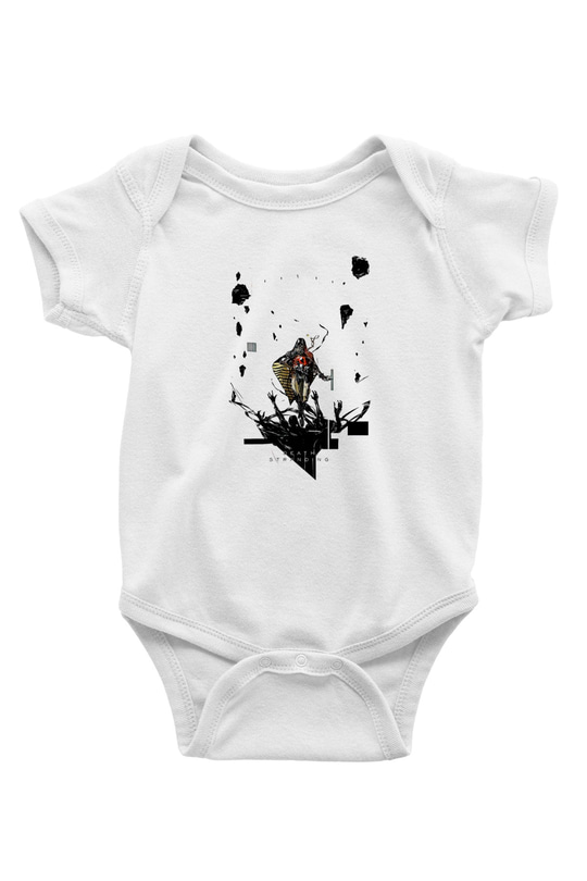Death Stranding Baskılı Beyaz Unisex Bebek Body - Zıbın