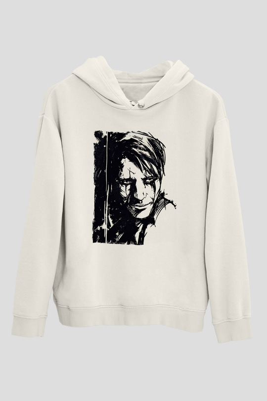 Death Stranding Baskılı Beyaz Unisex Kapüşonlu Sweatshirt