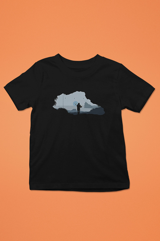 Death Stranding Baskılı Unisex Siyah Çocuk Tişört - Tshirt