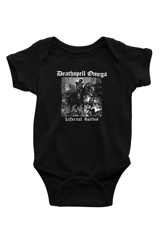 Deathspell Omega Baskılı Unisex Siyah Bebek Body - Zıbın