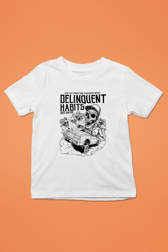 Delinquent Habits Baskılı Beyaz Unisex Beyaz Çocuk Tişört - Tshirt