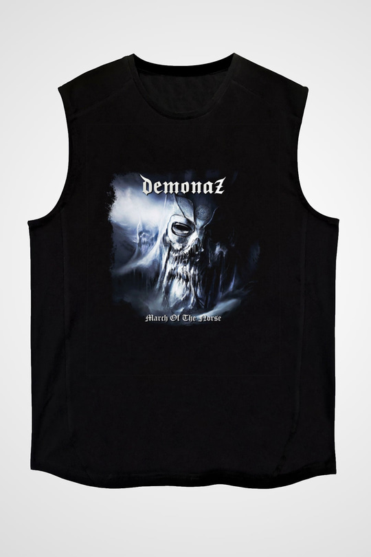 Demonaz Baskılı Unisex Siyah Kolsuz Tişört