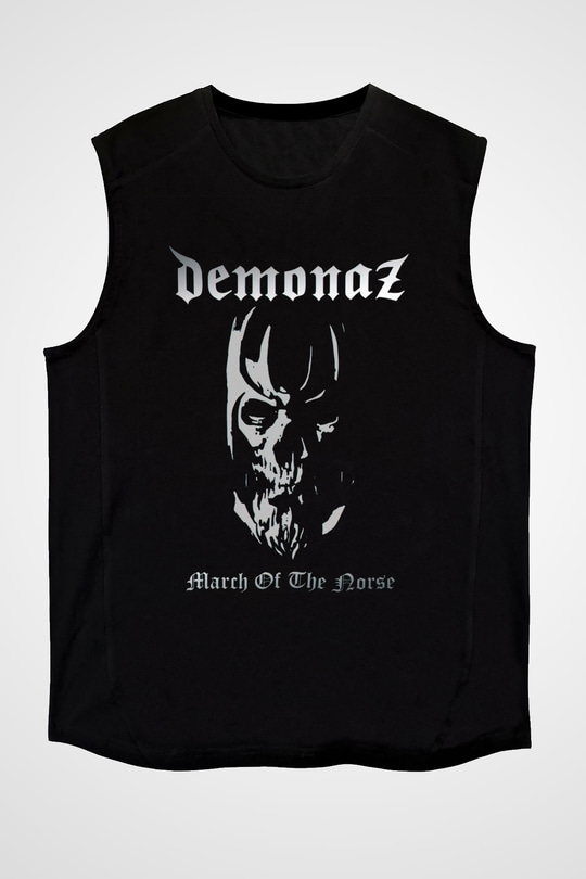 Demonaz Siyah Unisex Kolsuz Tişört