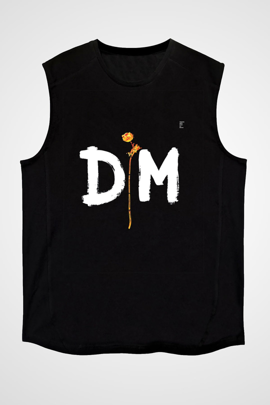 Depeche Mode Baskılı Unisex Siyah Kolsuz Tişört