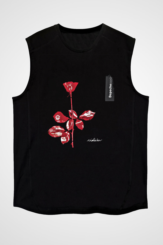 Depeche Mode Baskılı Unisex Siyah Kolsuz Tişört