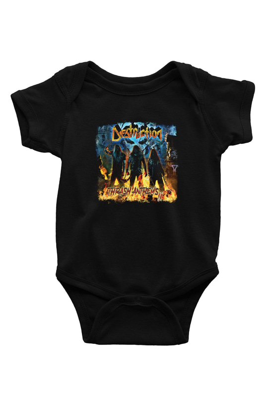 Destruction Baskılı Unisex Siyah Bebek Body - Zıbın