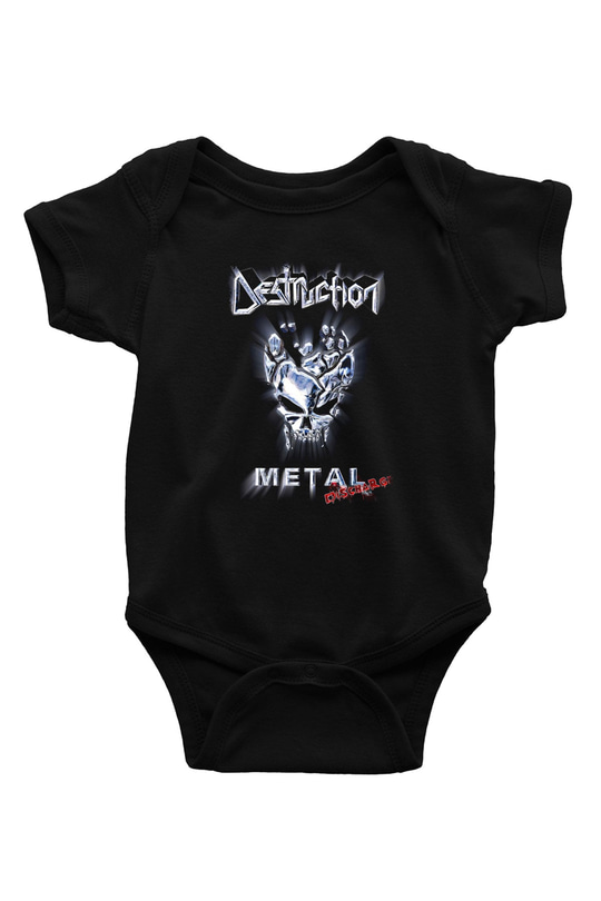Destruction Baskılı Unisex Siyah Bebek Body - Zıbın