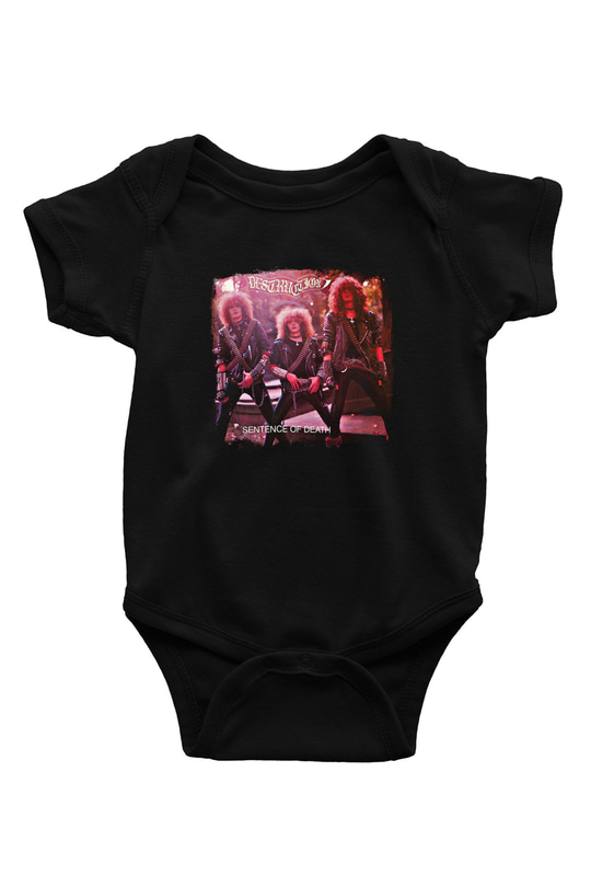 Destruction Baskılı Unisex Siyah Bebek Body - Zıbın