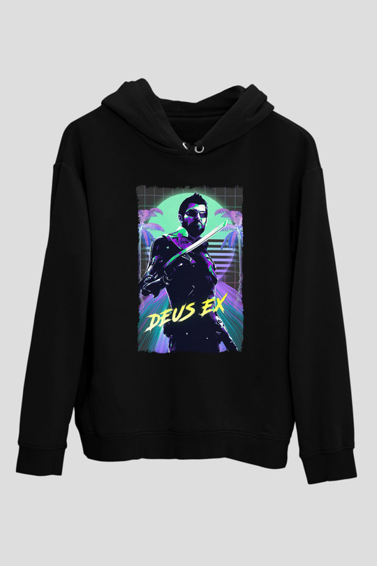 Deus Ex Siyah Unisex Hoodie