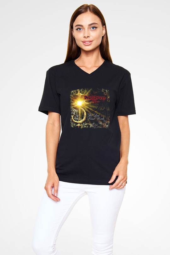 Devil Driver Baskılı Unisex Siyah V Yaka Tişört