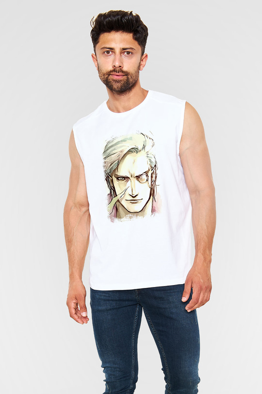 Devil May Cry Beyaz Unisex Kolsuz Tişört