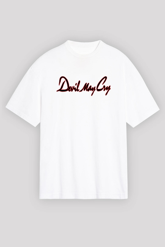 Devil May Cry Beyaz Unisex Oversize Tişört T-Shirt