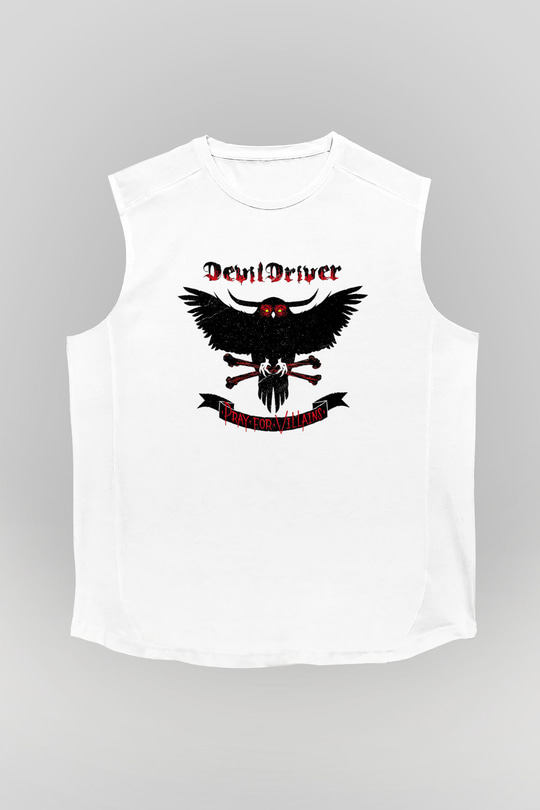 DevilDriver Beyaz Unisex Kolsuz Tişört