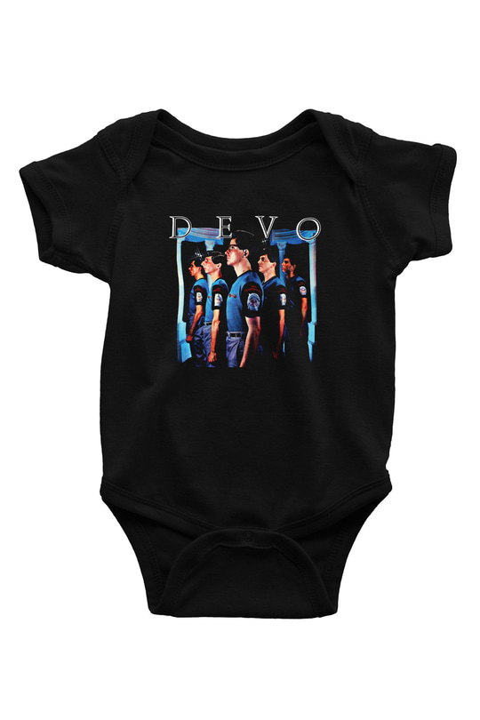 Devo Baskılı Unisex Siyah Bebek Body - Zıbın