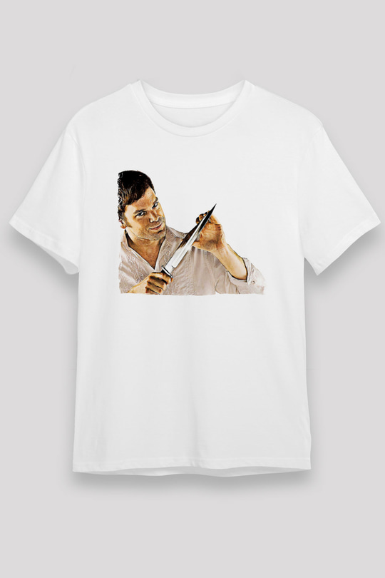 Dexter Unisex Baskılı Beyaz Tişört - Tshirt