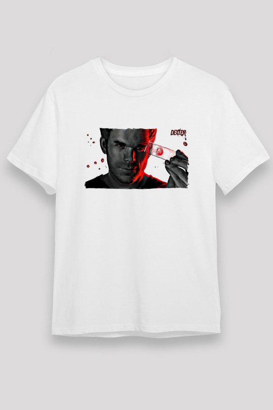 Dexter Unisex Baskılı Beyaz Tişört - Tshirt