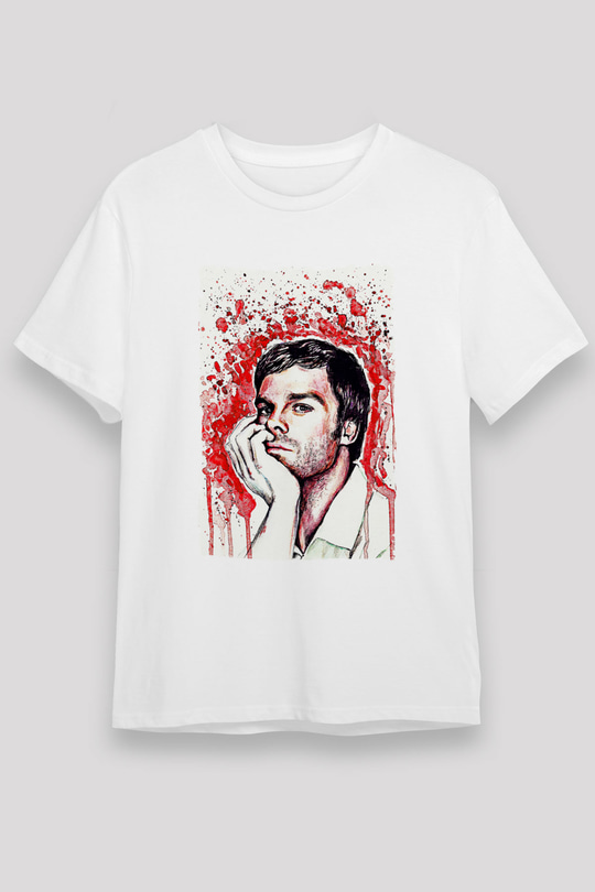 Dexter Unisex Baskılı Beyaz Tişört - Tshirt