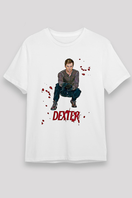 Dexter Unisex Baskılı Beyaz Tişört - Tshirt