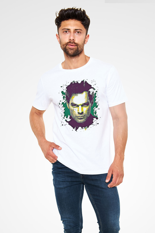 Dexter Unisex Baskılı Beyaz Tişört - Tshirt