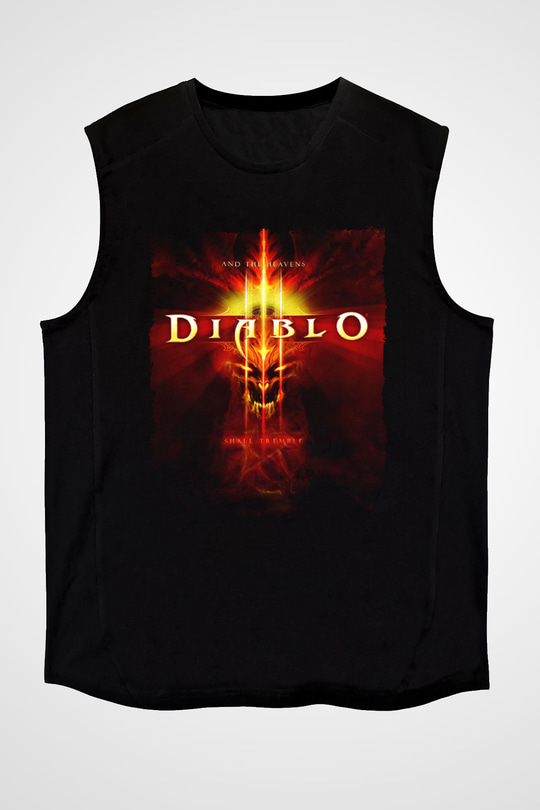 Diablo Siyah Unisex Kolsuz Tişört