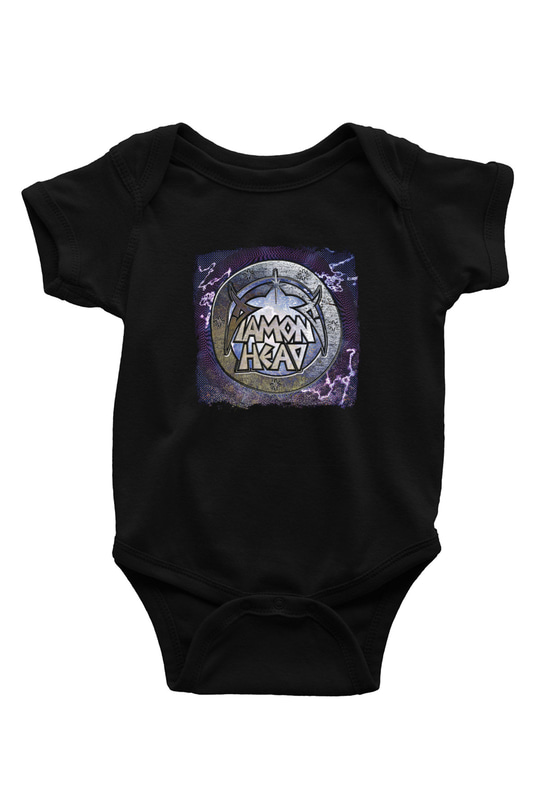 Diamond Head Baskılı Unisex Siyah Bebek Body - Zıbın