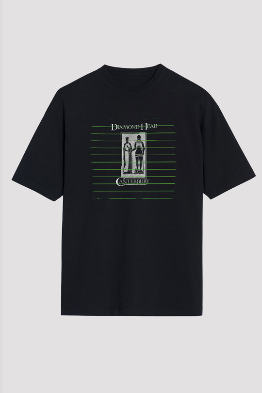 Diamond Head Baskılı Unisex Siyah Oversize Tişört