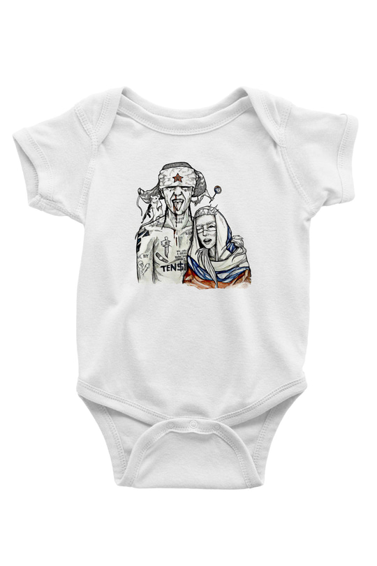 Die Antwoord Baskılı Beyaz Unisex Bebek Body - Zıbın