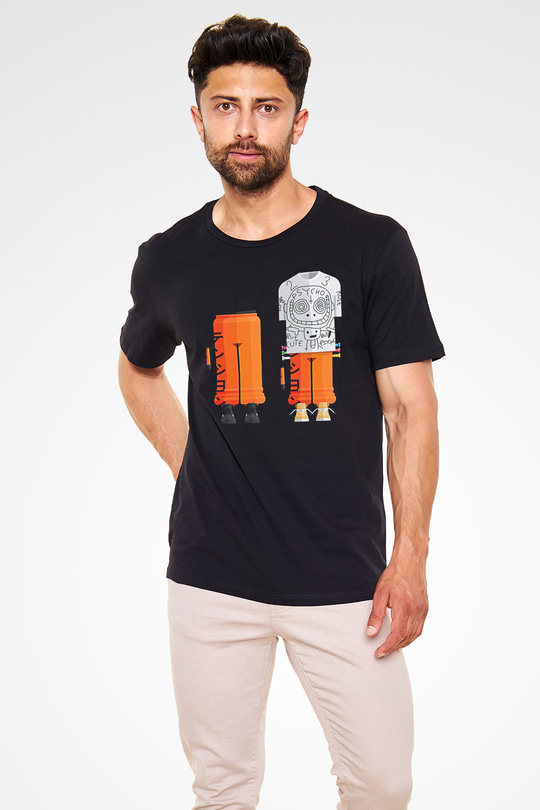 Die Antwoord Baskılı Unisex Siyah Tişört - Tshirt