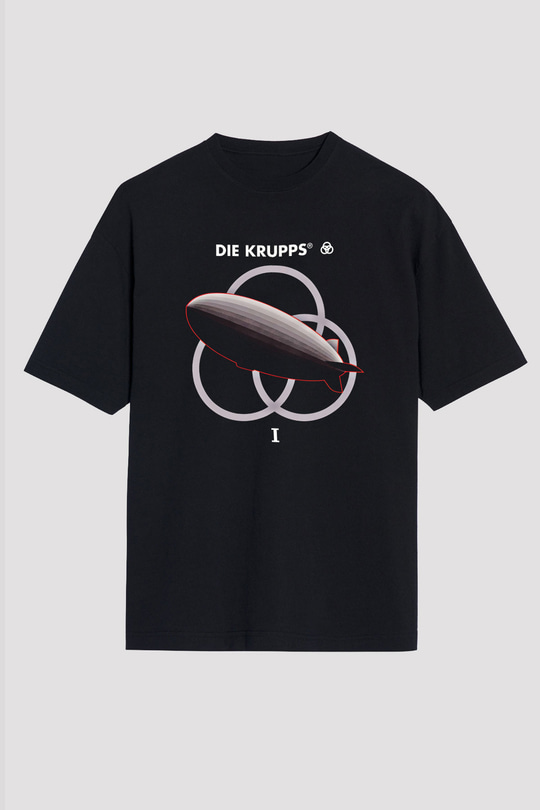 Die Krupps Baskılı Unisex Siyah Oversize Tişört