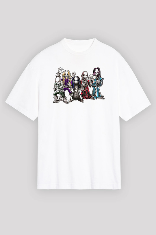 Dimmu Borgir Baskılı Beyaz Unisex Oversize Tişört - Tshirt