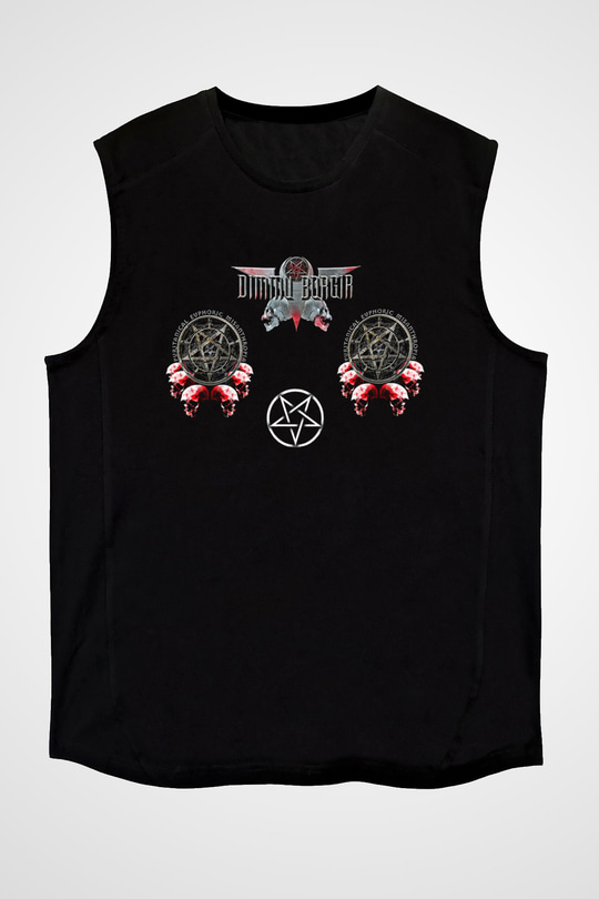 Dimmu Borgir Baskılı Unisex Siyah Kolsuz Tişört - Tshirt