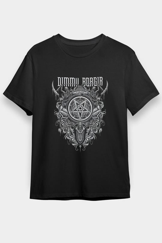 Dimmu Borgir Baskılı Unisex Siyah Tişört - Tshirt