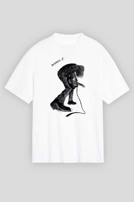 Dinosaur Jr Baskılı Beyaz Unisex Oversize Tişört - Tshirt