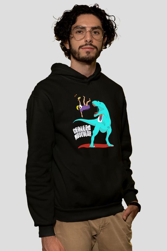 Dinozor Siyah Unisex Hoodie