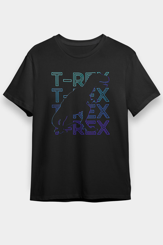 Dinozor Siyah Unisex Tişört T-Shirt - TişörtFabrikası