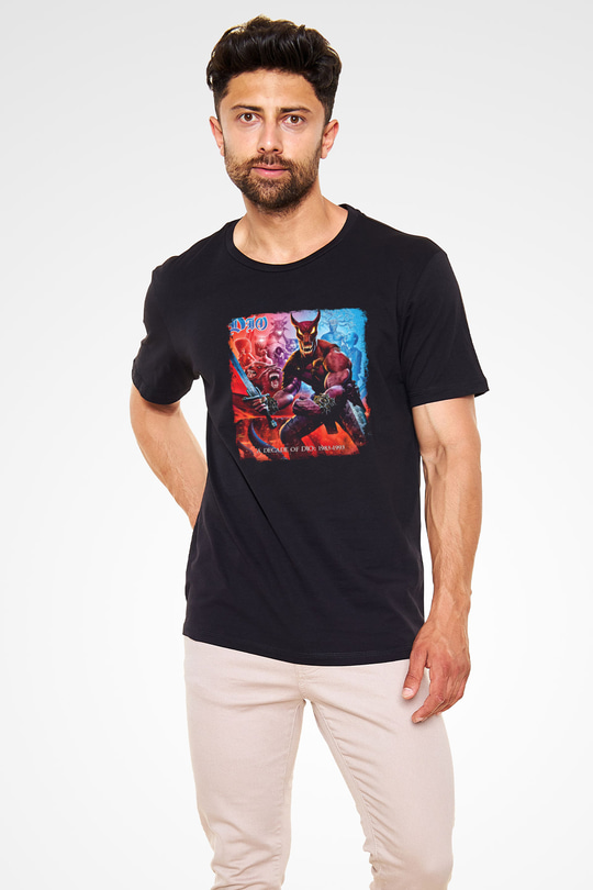 Dio Baskılı Unisex Siyah Tişört