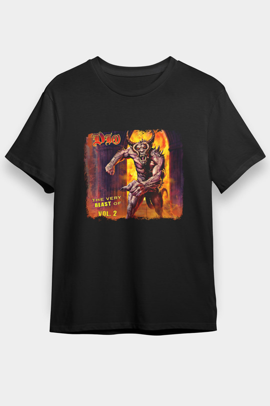 Dio Baskılı Unisex Siyah Tişört
