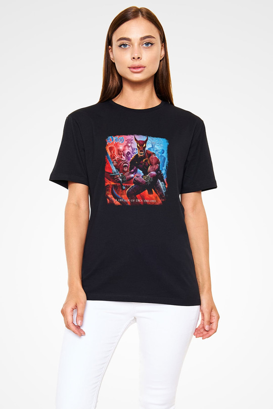 Dio Baskılı Unisex Siyah Tişört