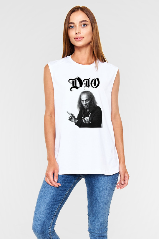 Dio Beyaz Unisex Kolsuz Tişört